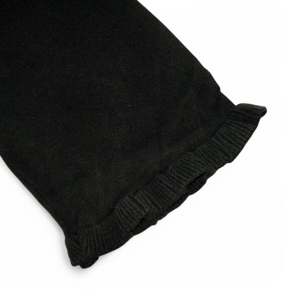 Anna Gray Sweater Open Front with 3/4 Sleeves Black Ruffle Trim 38 Inch Bust - Picture 4 of 8